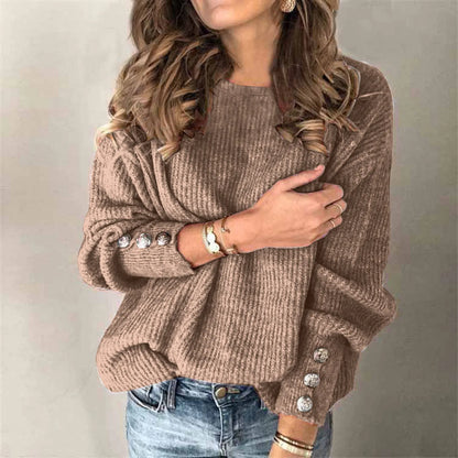 Variantenbild für Damenpullover, atmungsaktiv, klassischer Stil, aus 100% Baumwolle-7