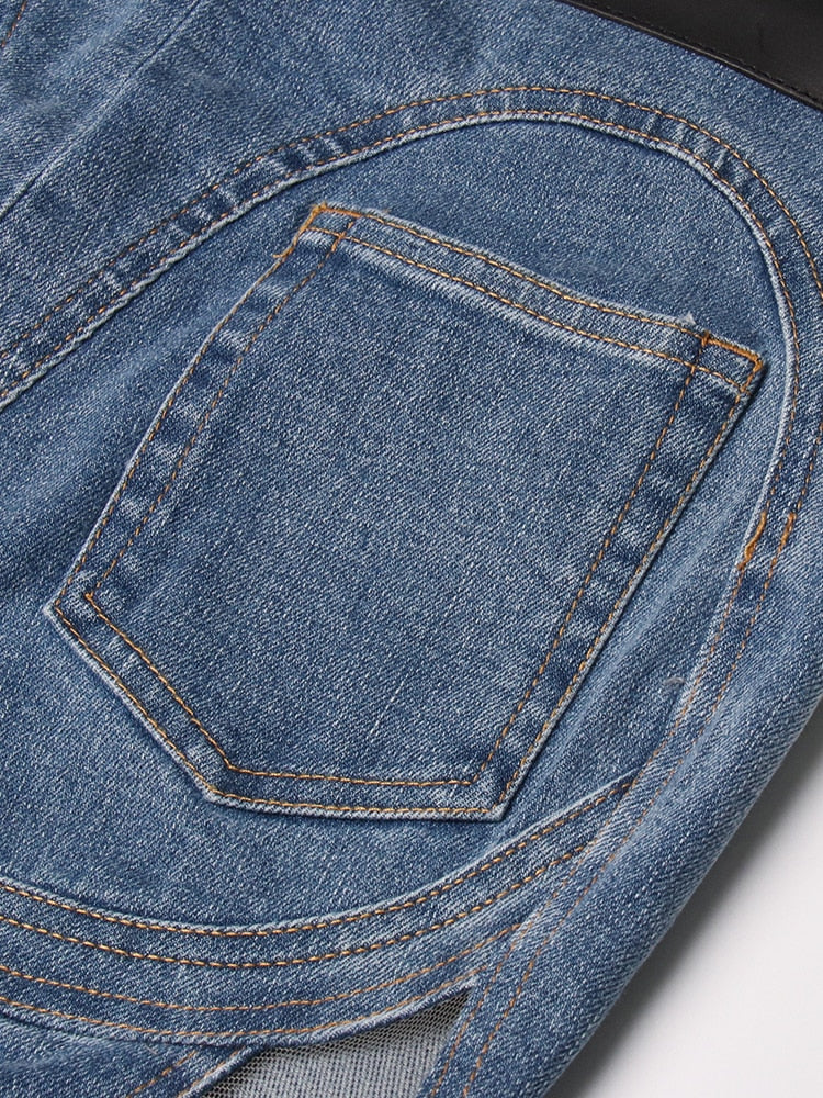 Damen-Jeans High Waist Lockerer Schnitt Baumwolle Denim-4