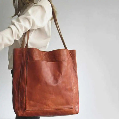 Damen-Shoppingtasche, Vintage-Stil, synthetisches Leder-4
