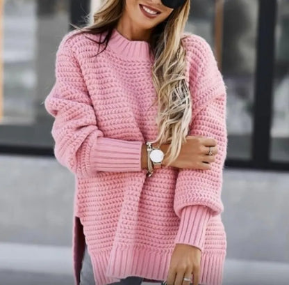 Damen-Oversized-Pullover, grob gestrickt, Polyester-4