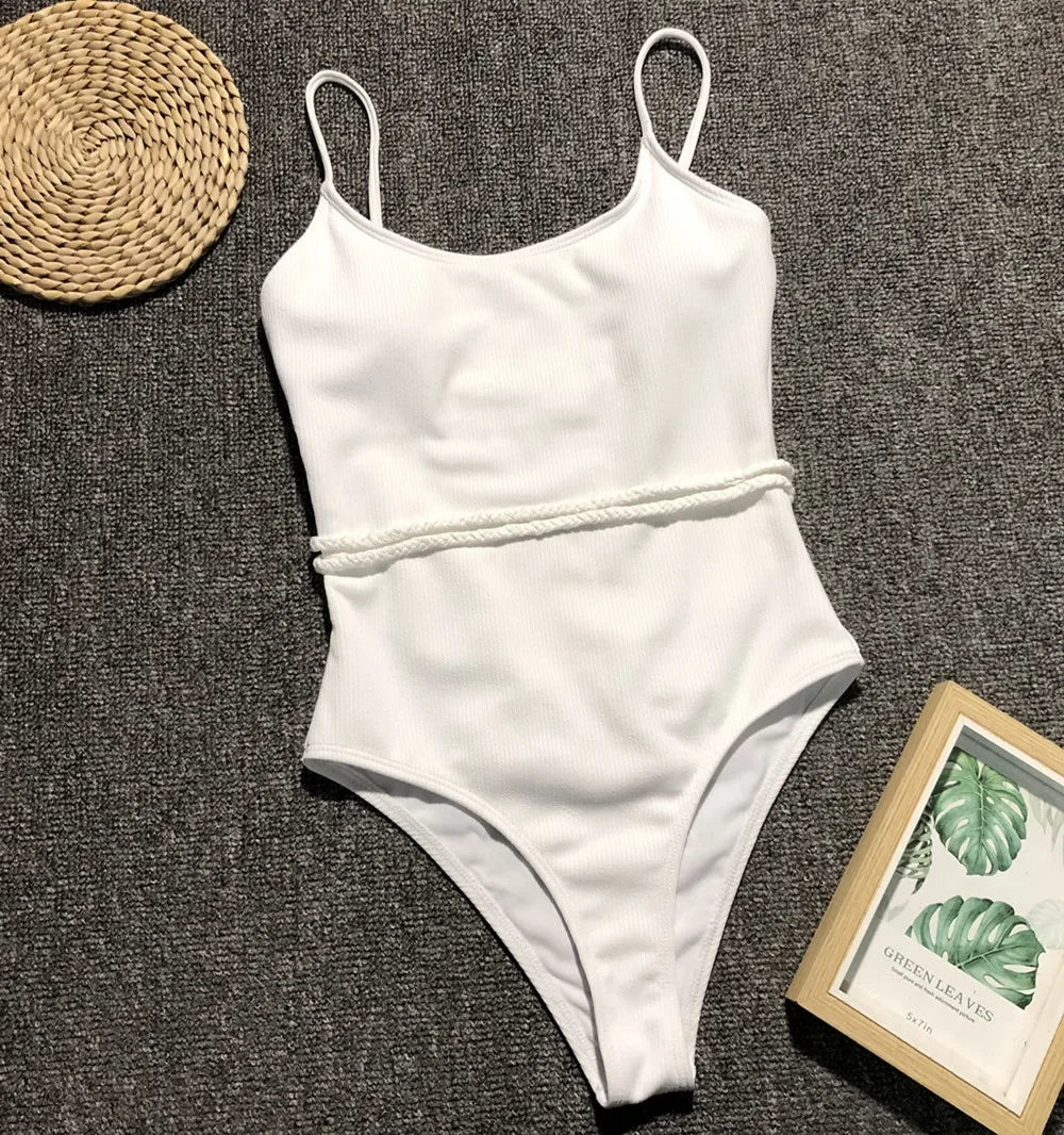 Variant image for Badeanzug Damen Einteilig mit Taillenbund Nylon-5