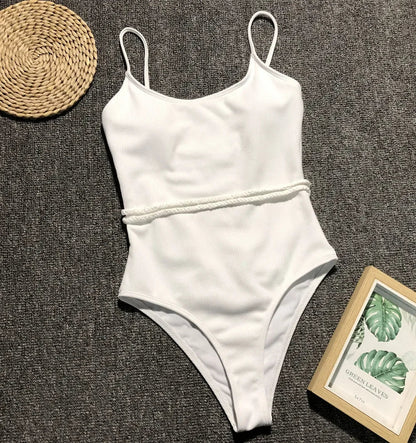 Variant image for Badeanzug Damen Einteilig mit Taillenbund Nylon-5