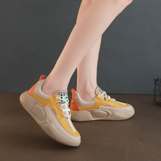 Damen-Sneaker, sportlicher Textil mit extra dicker Sohle-1