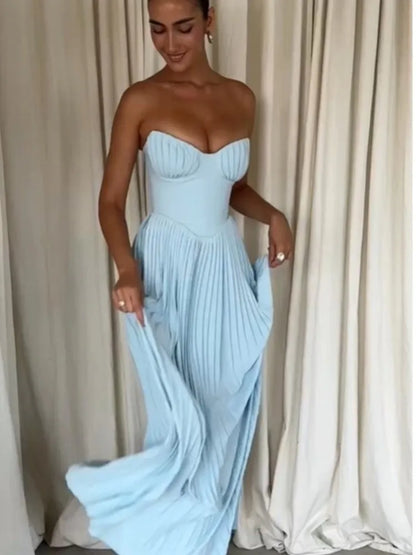 Maxikleid Damen A-Linie Knöchellang Polyester-1