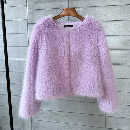 Damenjacke aus Plüsch mit Lammfellfutter – Elegante und bequeme Jacke für Damen, perfekt für Alltag und Fest 5