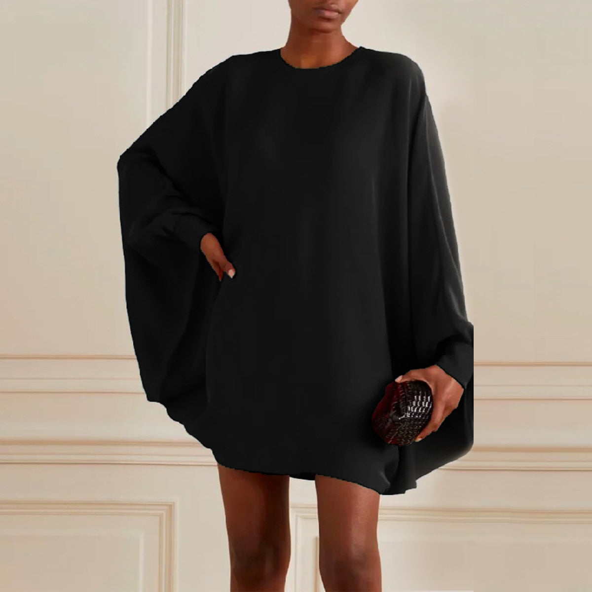 Maxikleid Damen Lässige Viskose mit Lange Ärmel-3