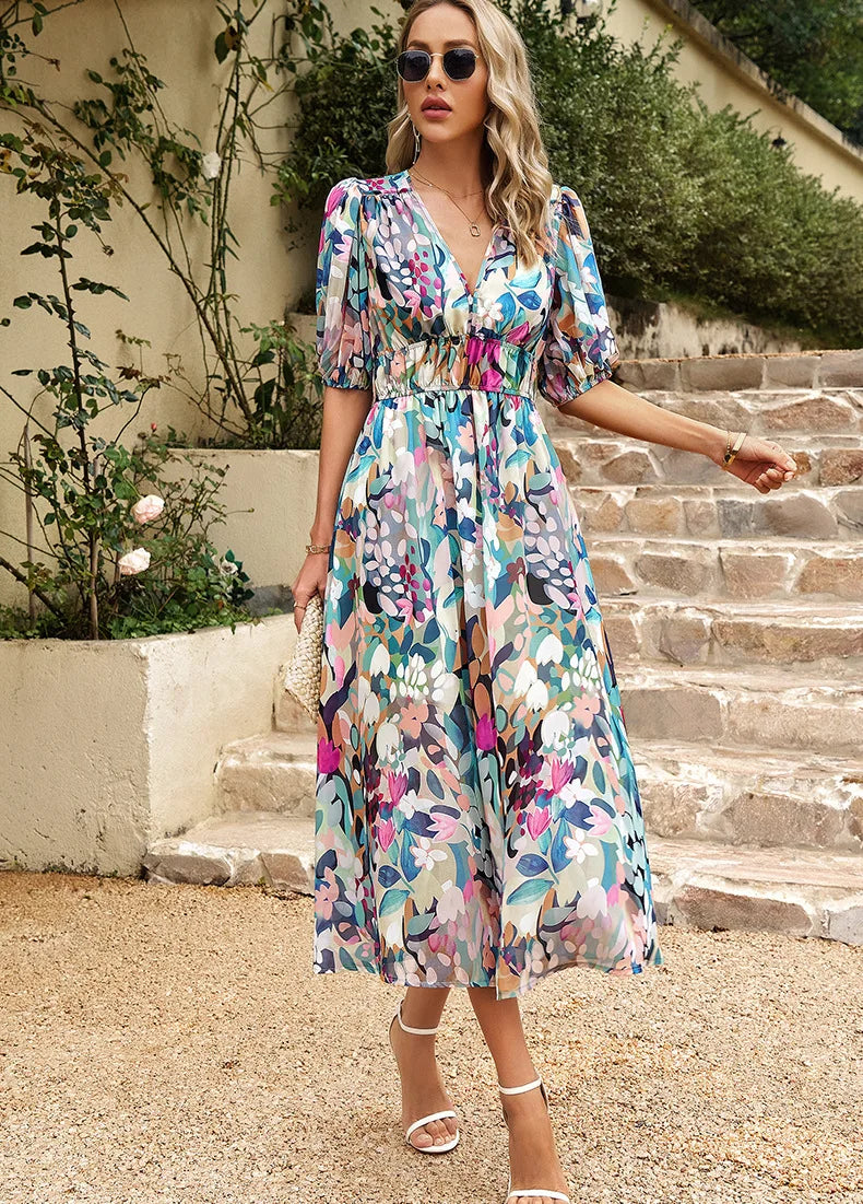Damen-Kleid, elegant, leicht, Material, für Sommerfeste, formell, Anlässe-6