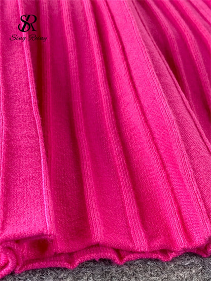 Maxikleid Damen A-Linie Weiches Polyester Knöchellang-5