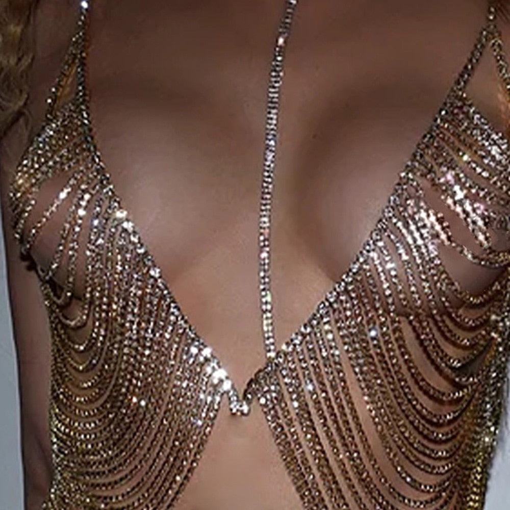 Damen-Körperschmuck, elegant, Kupfer, mit Strass-3