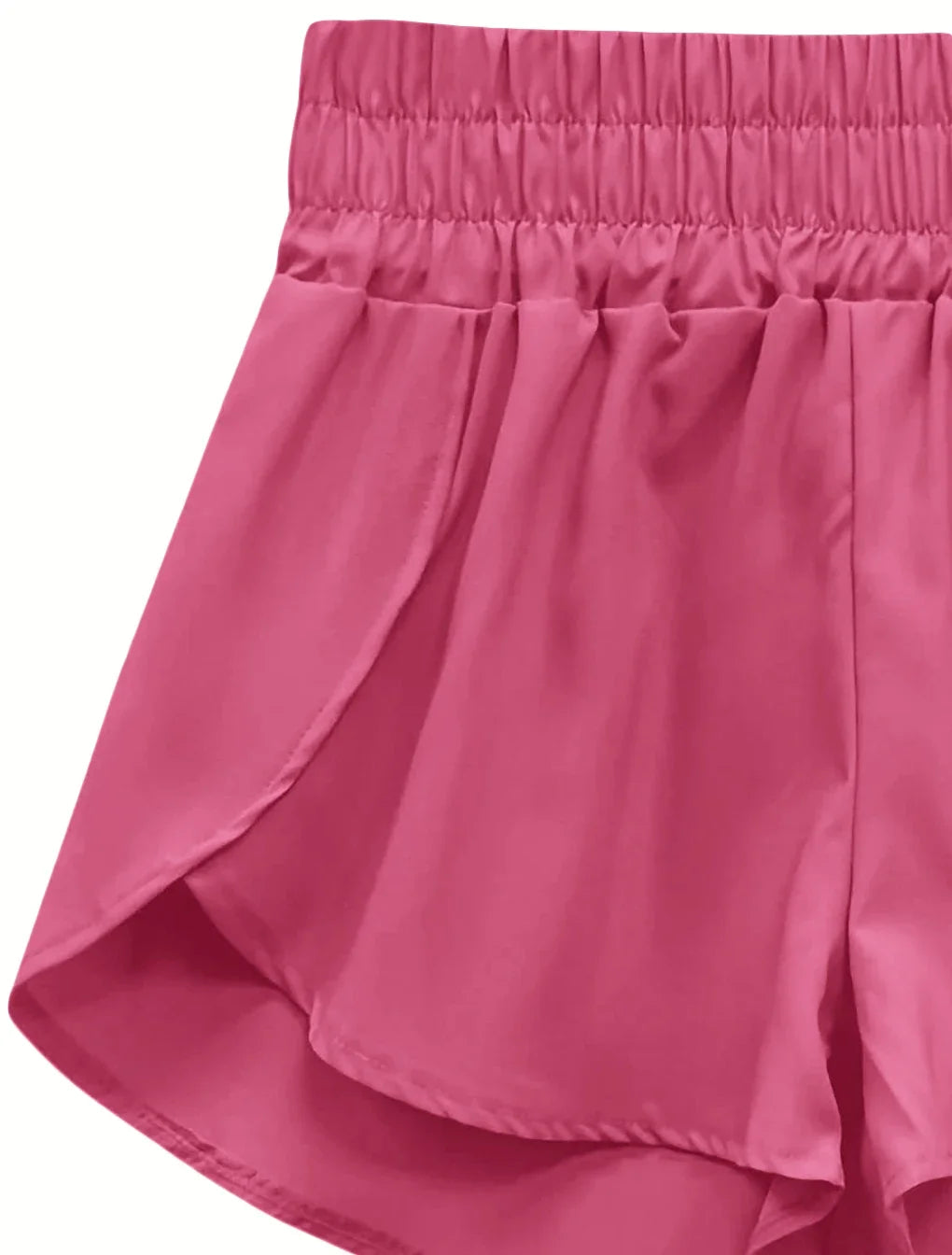 Damen-Trainingsshorts, hohe Taille, leichter Stoff, sportliches Design-5
