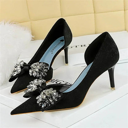 Damen-Pumps, spitzes Design, PU-Material, elegante und bequeme Schuhe-1