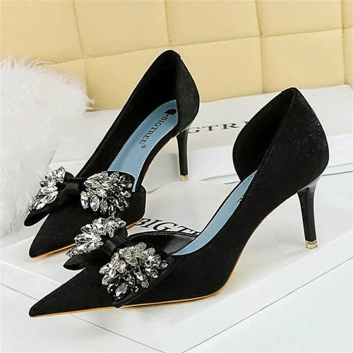 Damen-Pumps, spitzes Design, PU-Material, elegante und bequeme Schuhe-1