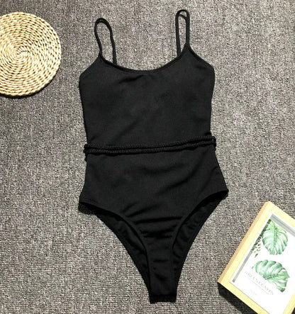 Variant image for Badeanzug Damen Einteilig mit Taillenbund Nylon-9