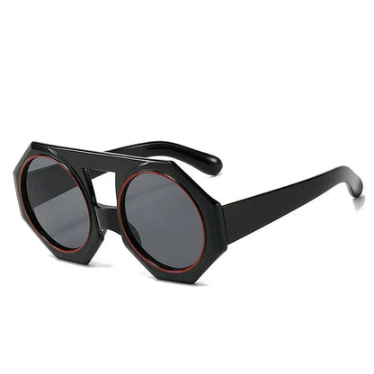 Damen-Sonnenbrille, oversized, rundes Design, langlebiger Kunststoff-4