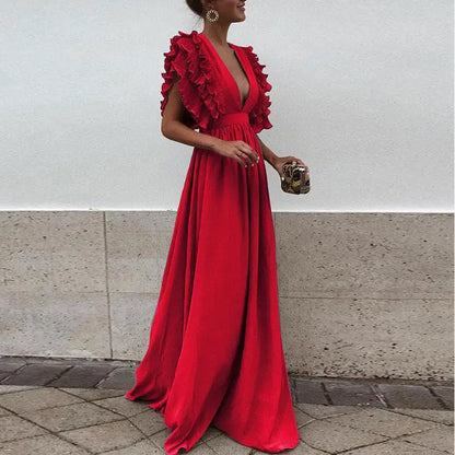 Damen-Kleid, geraffte Ärmel, hochwertiger Stoff-3