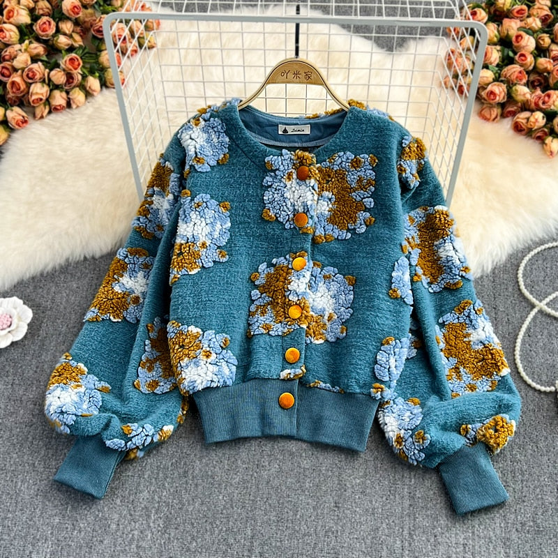 Damenpullover Laternenärmel Patchwork Dacron-4