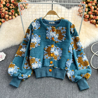 Damenpullover Laternenärmel Patchwork Dacron-4