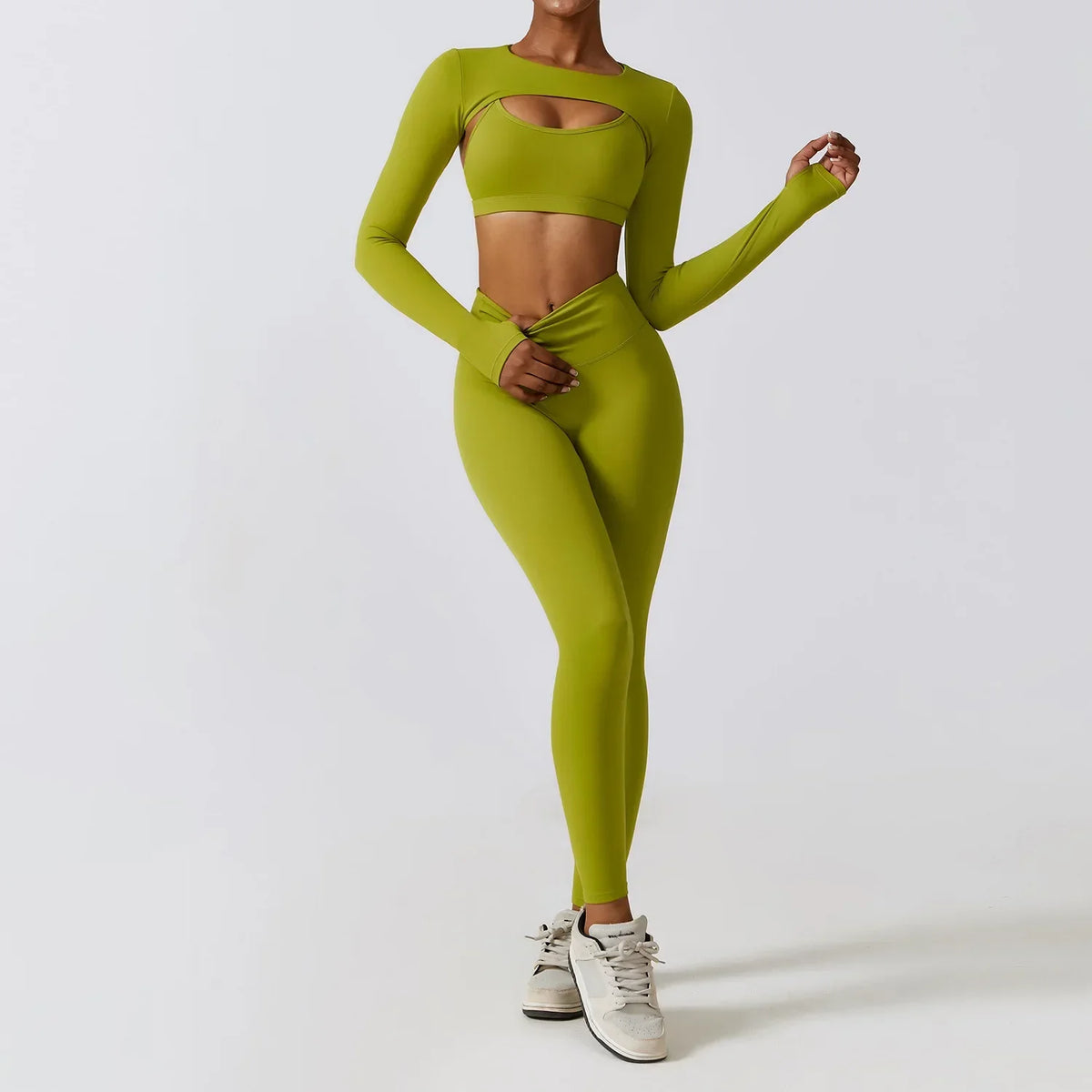 Damen-Leggings-Set, Sportliches Nylon, Elasthan-3