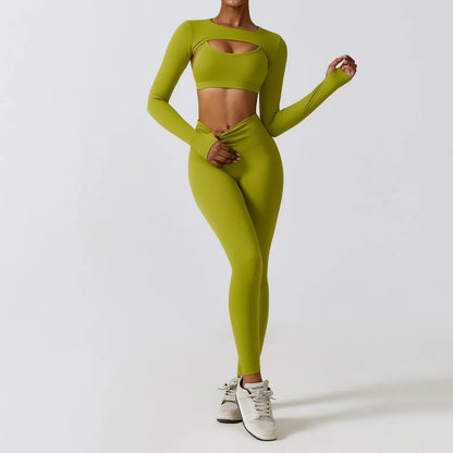 Damen-Leggings-Set, Sportliches Nylon, Elasthan-3