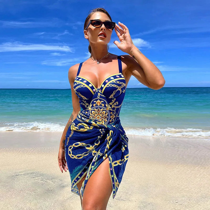 Hochtailliertes Bikini-Set für Damen mit Blumenmuster – Bequemes Spandex und Terylene, perfekt für Strand und Pool 6