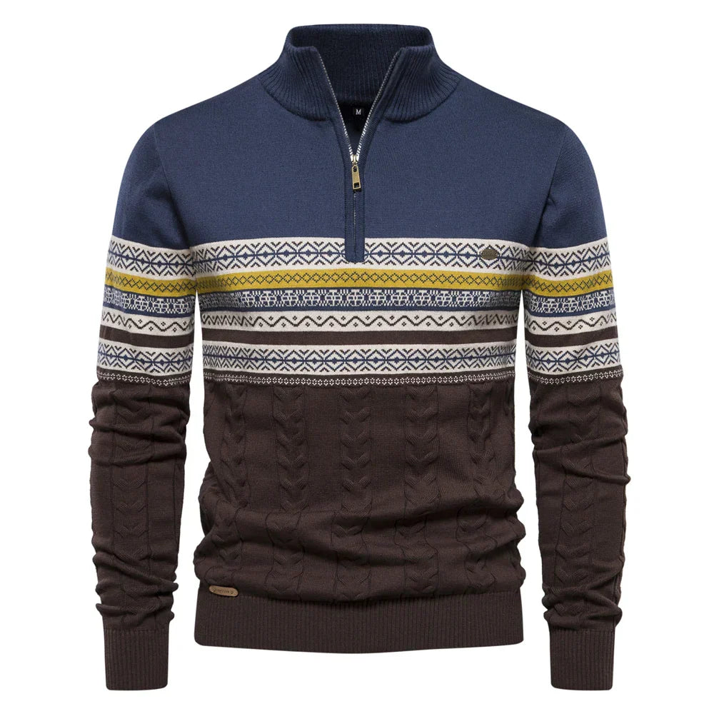 Herrenpullover im Retro-Muster – komfortables Polyester mit normaler Passform, perfekt für Alltag und Fest 5