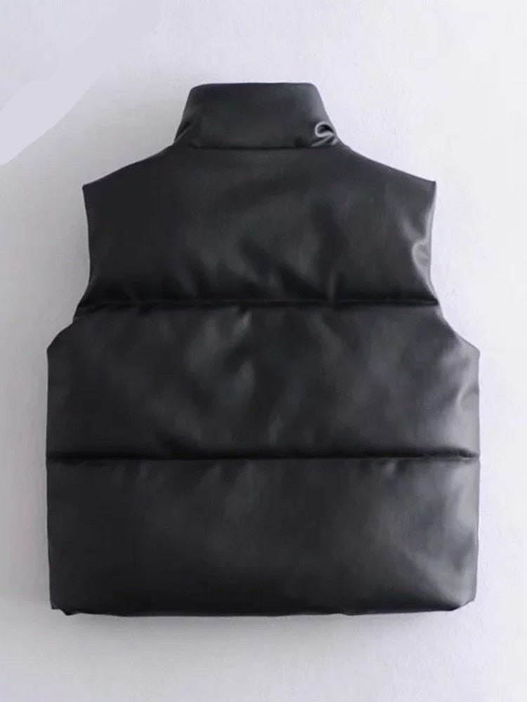 Damen-Lederjacke, Stehkragen, trendig, hochwertiges Leder-2
