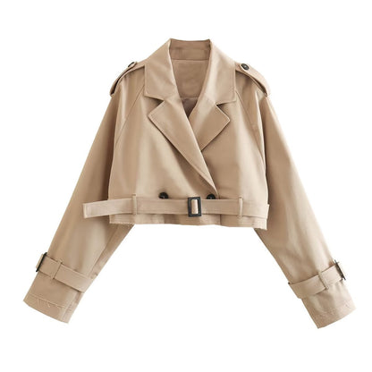 Variant image for Damen-Trenchmantel, kurzes modernes Polyester-1