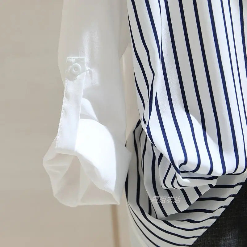 Herrenhemd, gestreift, helles Polyester, lässige Passform 4