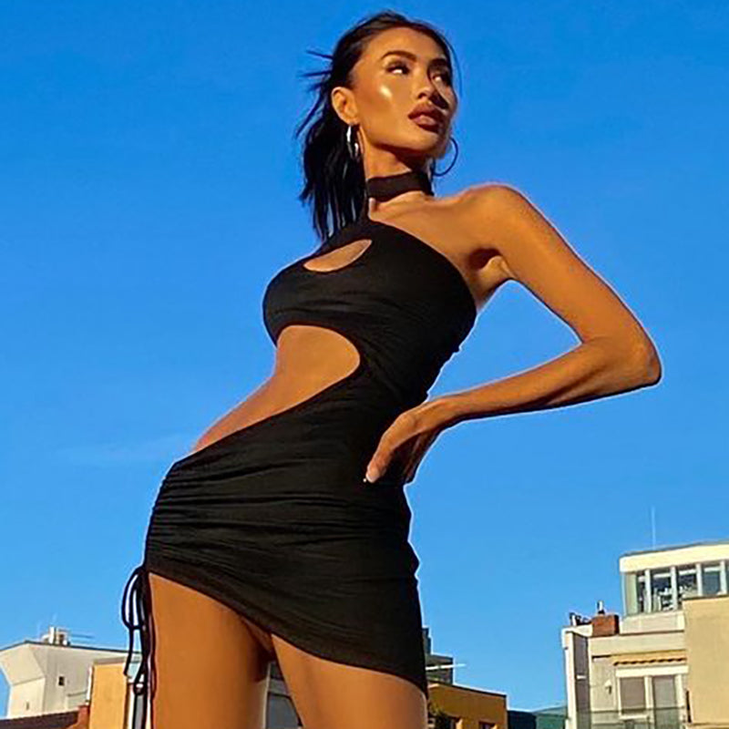 Damen-Minikleid, eng anliegend, Spandex, ärmellos, Runder Ausschnitt-3