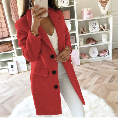 Damenjacke Trendy Warm Weiche Wolle und Baumwolle 6