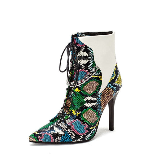 Damen-Stiefeletten, spitze Zehe, PU-Leder, mit Reißverschluss-1