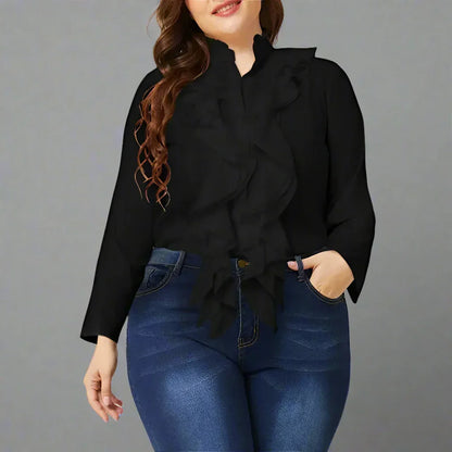 Variantenbild für weiße Damenbluse mit klassischer Passform aus Polyester und Spandex-5
