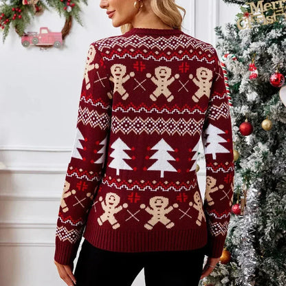 Damen-Weihnachtspullover, traditionelles Design, weiches Strickmaterial-3