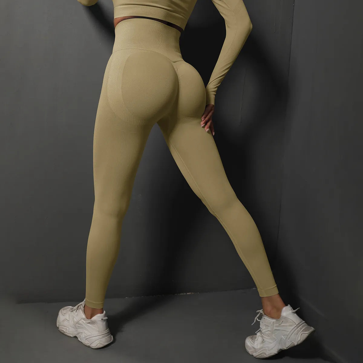 Damen Sportliche Hose Hohe Taille Atmungsaktiver Spandex Nylon-4