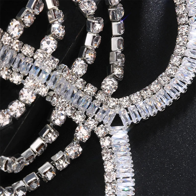 Damen-Körperschmuck, geometrisches Design, Metall, Strass-2