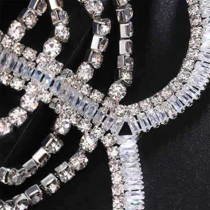 Damen-Körperschmuck, geometrisches Design, Metall, Strass-2