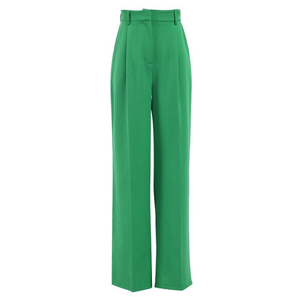 Damen-Hose, hohe Taille, weites Beinmuster, hochwertiger Stoff-2