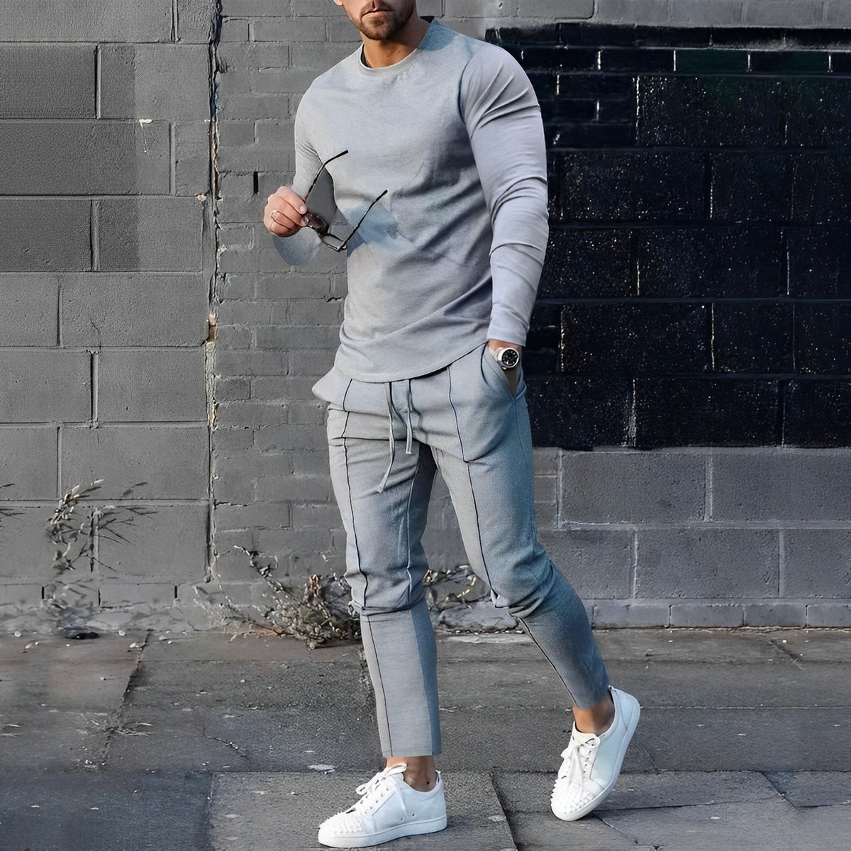 Variant image for Herren-Pullover, Top und Hose, weiche Baumwolle-6