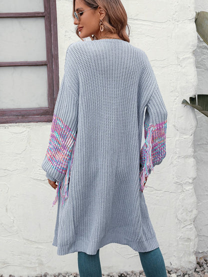 Damen-Boho-Weste, mit Fransen, weiches Material-4