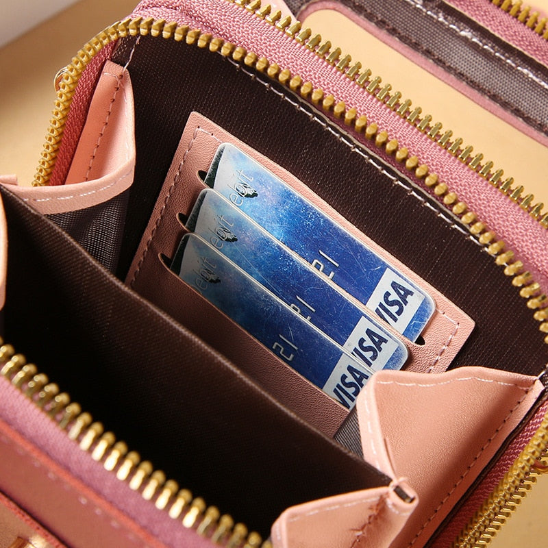 Damen-Handyhalterung aus Leder mit Touchscreen-Fenster 2