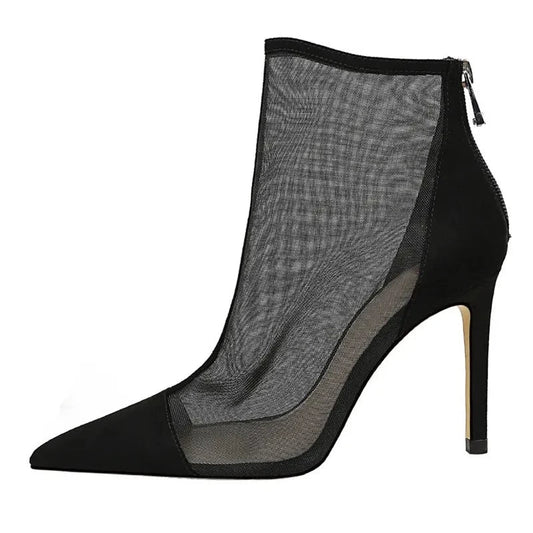 Damen Schuhe Stiefeletten Hoher Absatz Atmungsaktives Mesh-1