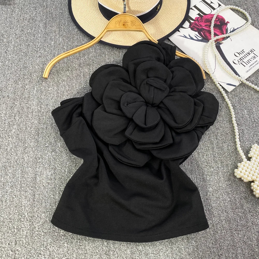 Geblümtes Party-Top für Damen aus Baumwolle und Polyester – Patchwork-Details für Alltag und Fest 1