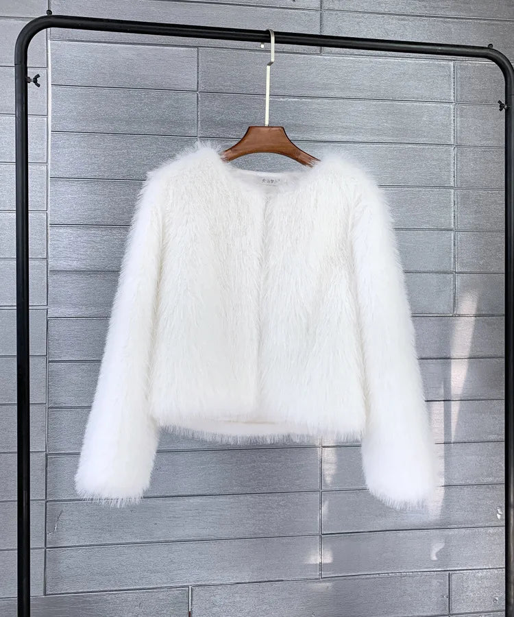 Plüsch-Damenjacke mit Lammfellfutter – elegante und bequeme Jacke für Damen, perfekt für Alltag und Fest 3