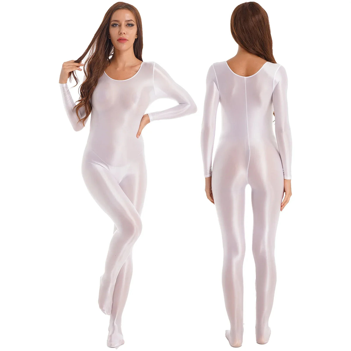 Variant image for Damen-Jumpsuit Monochrom Langarm Lycra Nylon Elasthan-11