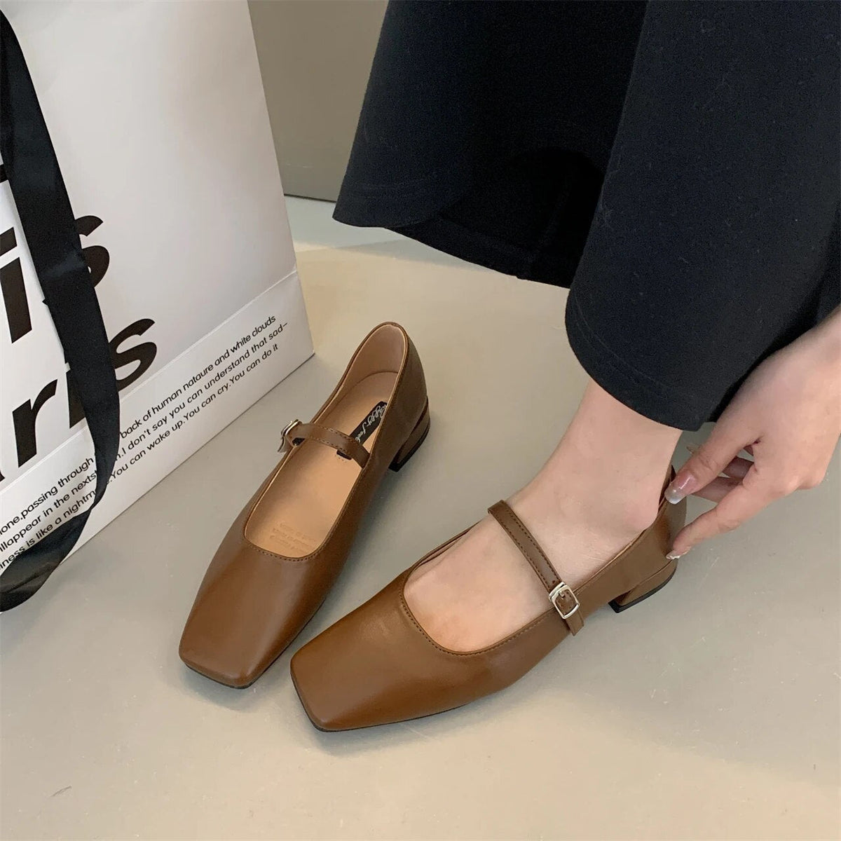 Variant image for Damen Ballettschuhe Eckig Zehenpartie-Design Synthetikleder-13