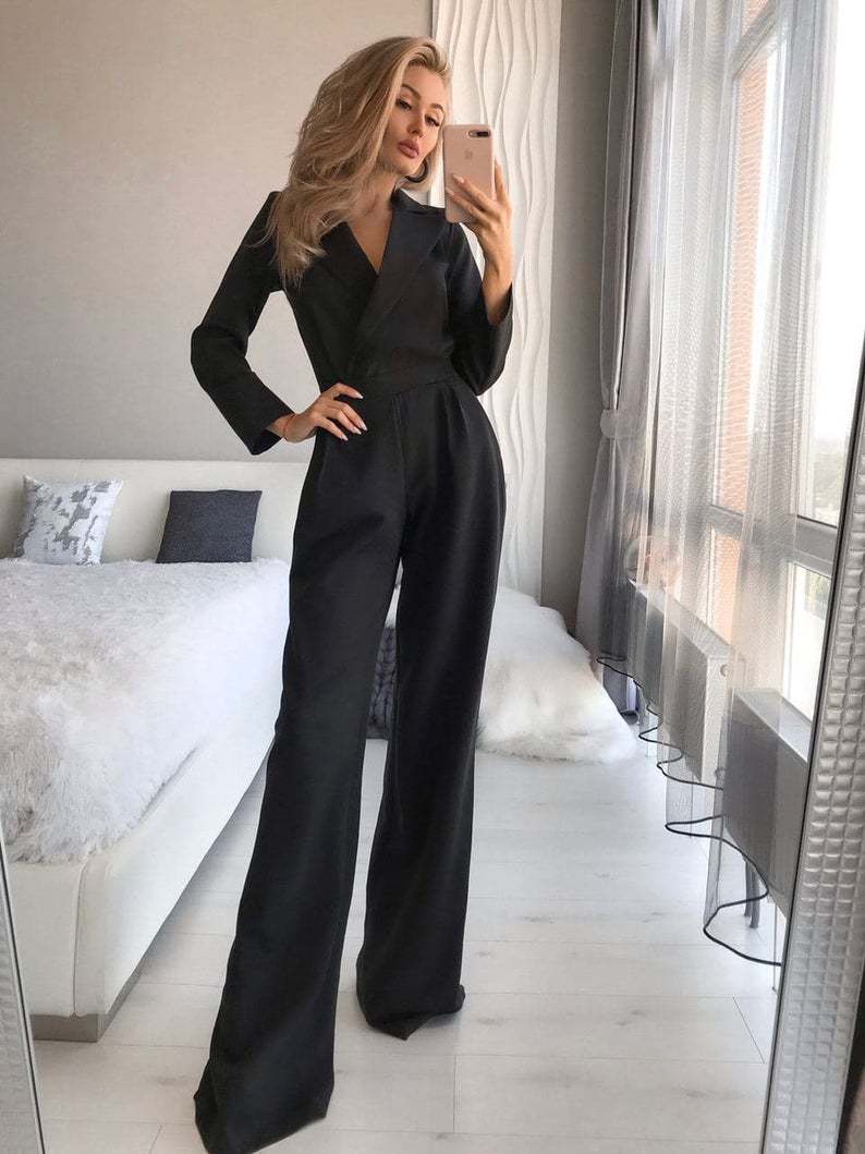 Variant image for Damen-Jumpsuit Lange Ärmel Schmale Passform Polyester-17