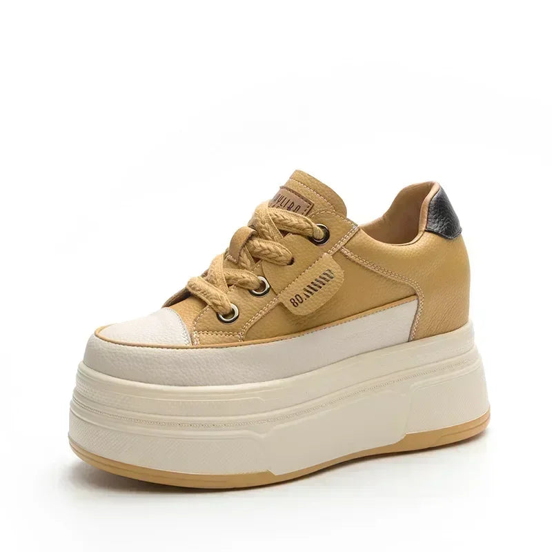 Variant image for Damen Sneakers Hoher Absatz Leder Gepolsterte Sohle-17