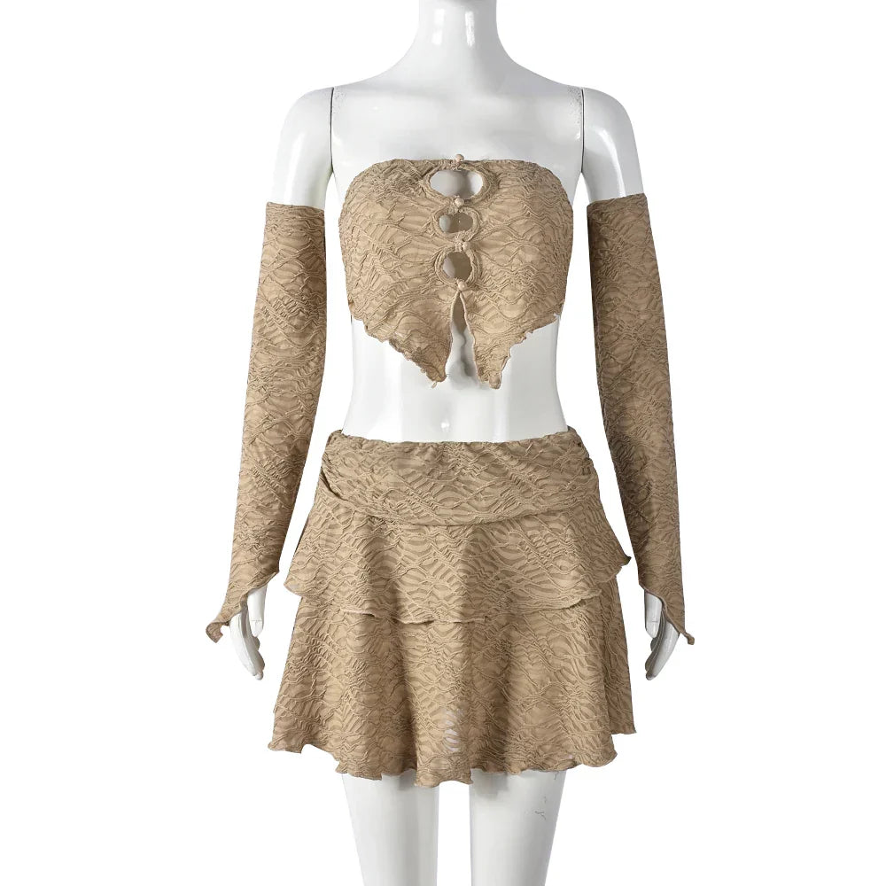 Variant image for Damenkleid A-Linie mit Langen Ärmeln aus Baumwolle und Polyester-1