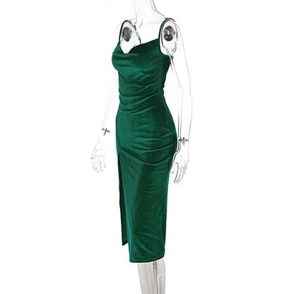 Maxikleid Damen Elastisch Polyester Spandex Enges Passform 5