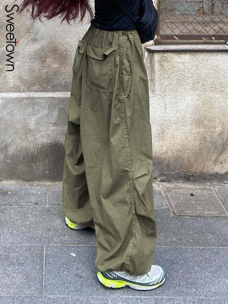 Damen-Lockere Hose, Breites Bein, Weiche Baumwolle-2